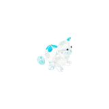 Glass Cat Blue Flower Mini