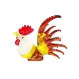 Glass Hen Brown/White