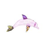 Glass Purple Sparkle Dolphin