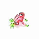 Glass Small Fat Frog Red