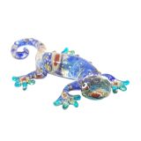 Glass Gold Sparkle Gecko-Blue