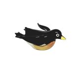 Glass Black Penguin Swimming L