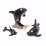 Porcelain Killer Whale Set 3pc