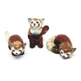 Porcelain Red Panda Set of 3