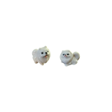 Porcelain Pomeranian Set White