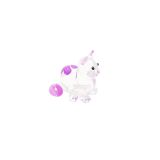 Glass Cat Purple Flower Mini