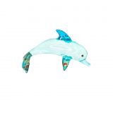 Glass Blue Sparkle Dolphin