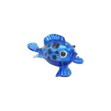 Glass Lustre Puffy Fish Blue