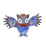 Glass Blue Sparkle Wing Owl 