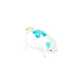 Glass Pig Blue Flower Mini