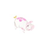 Glass Pig Pink Flower Mini