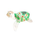 Glass Green Sparkling Turtle